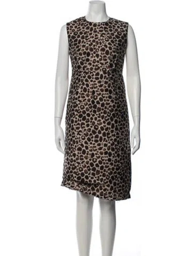 Pre-owned Odeeh Animal Print Knee-length Dress W/ Tags In Multicolor