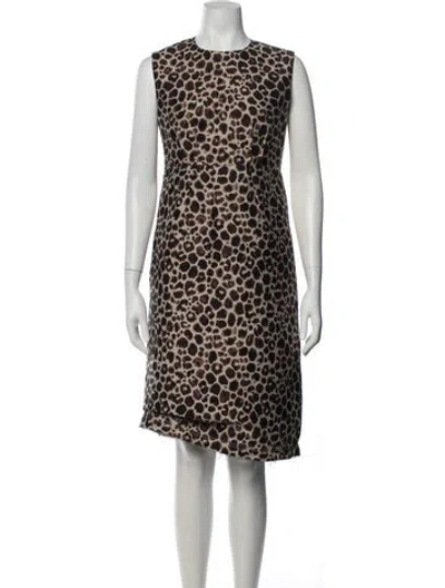 Pre-owned Odeeh Animal Print Knee-length Dress W/ Tags In Multicolor