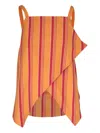 Odeeh Asymmetric Striped Top In Orange