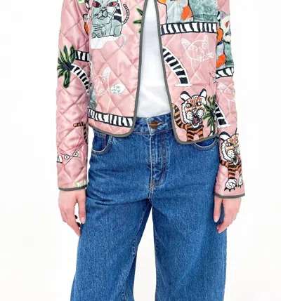 Odeeh Cats & Tigers Jacket In Blush In Pink
