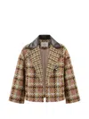 Odeeh Check-pattern Notched-lapel Jacket In Brown