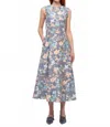 Odeeh Chiné Flowers Midi Dress In Multicolor In Gray