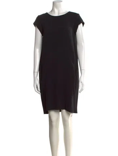 Pre-owned Odeeh Crew Neck Knee-length Dress In Black