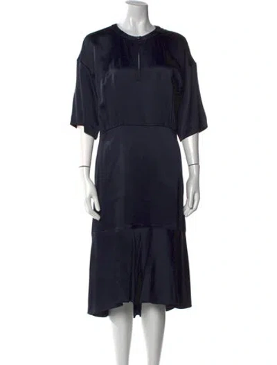 Pre-owned Odeeh Crew Neck Long Dress In Blue