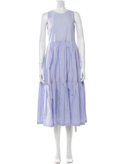 Pre-owned Odeeh Crew Neck Long Dress In Purple