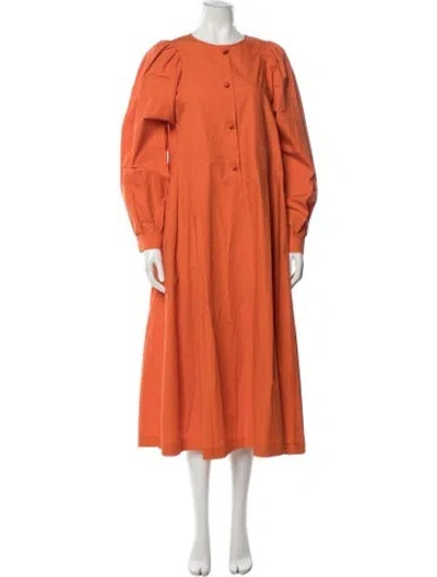 Pre-owned Odeeh Crew Neck Long Dress W/ Tags In Orange