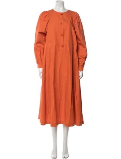 Pre-owned Odeeh Crew Neck Long Dress W/ Tags In Orange