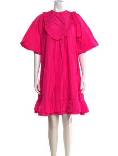 Pre-owned Odeeh Crew Neck Mini Dress In Pink