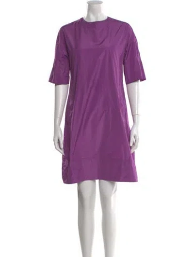 Pre-owned Odeeh Crew Neck Mini Dress In Purple