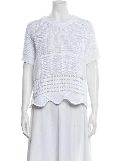 Pre-owned Odeeh Crew Neck Short Sleeve Top W/ Tags In White