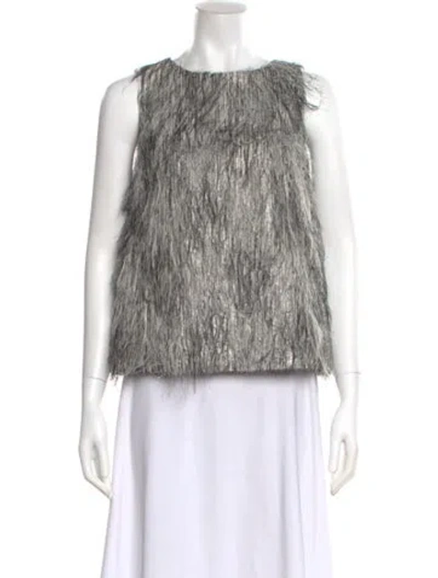 Pre-owned Odeeh Crew Neck Sleeveless Top In Black