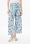 Odeeh Elastic Patterned Pants In Azur In Blue