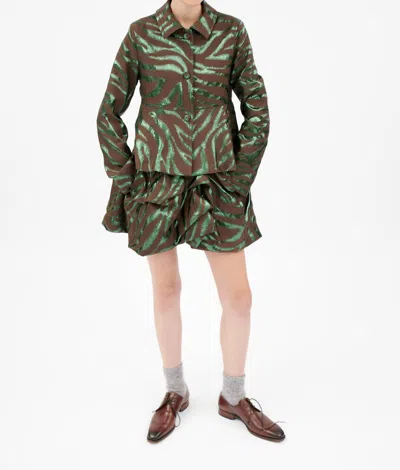 Odeeh Fancy Zebra Jacket In Teal In Green