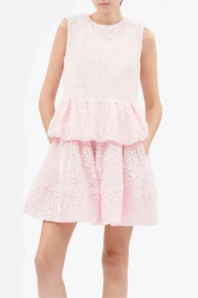 Odeeh Fil Coupe Dot Sleeveless Bubble Top In Rose Petal In Pink