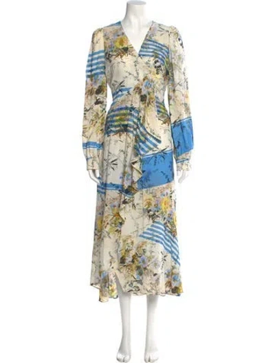 Pre-owned Odeeh Floral Print Long Dress In Multi