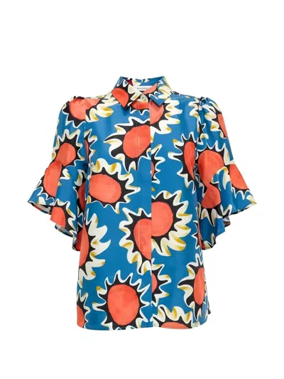 Odeeh Floral-print Shirt In Blue