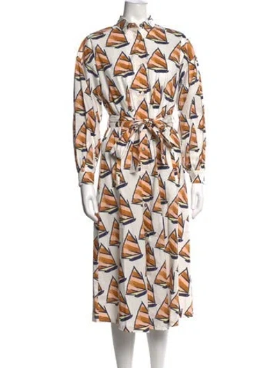 Pre-owned Odeeh Graphic Print Midi Length Dress In Multicolor