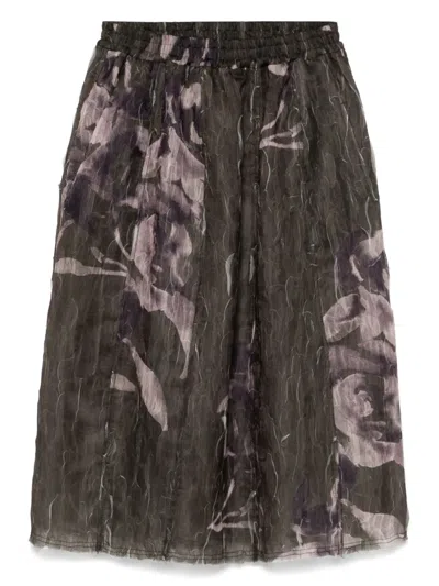 Odeeh Graphic-print Skirt In Green