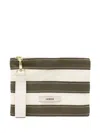 Odeeh Horizontal-stripe Logo-patch Clutch Bag In Multi