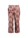 Odeeh Leaf-patterned Jacquard Trousers In Brown