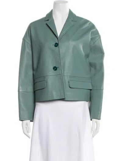 Pre-owned Odeeh Leather Blazer In Green