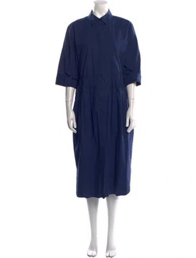 Pre-owned Odeeh Long Dress In Blue