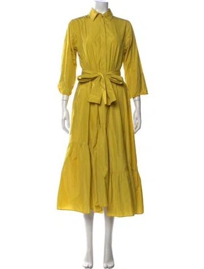 Pre-owned Odeeh Long Dress In Yellow