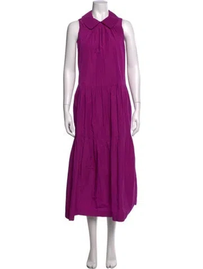 Pre-owned Odeeh Midi Length Dress In Purple