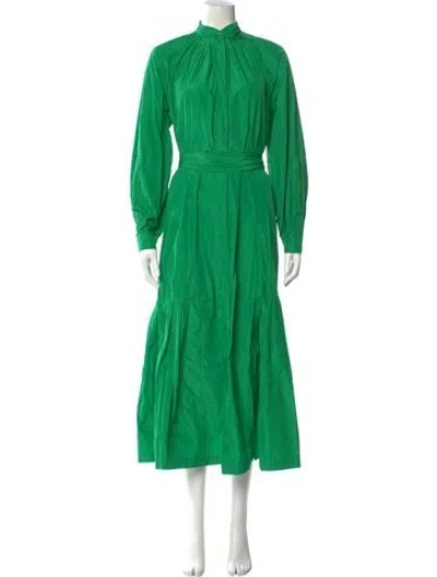 Pre-owned Odeeh Mock Neck Long Dress W/ Tags In Green