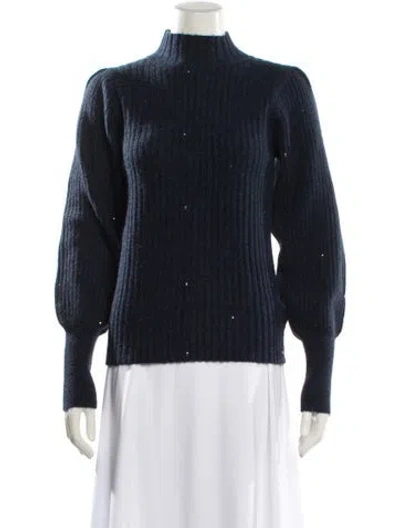 Pre-owned Odeeh Mock Neck Sweater In Blue