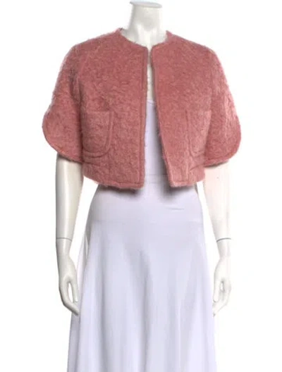 Pre-owned Odeeh Mohair Open Front Sweater In Pink