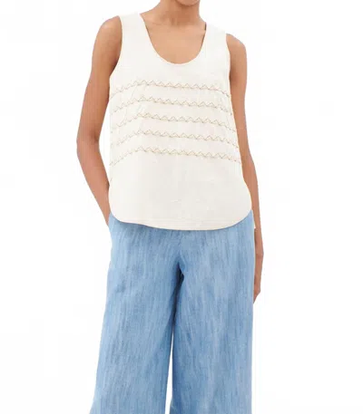 Odeeh Multi Yarn Sleeveless Shirt In Almond In White