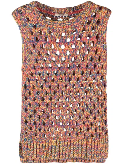 Odeeh Open-knit Sleeveless Top In Gelb