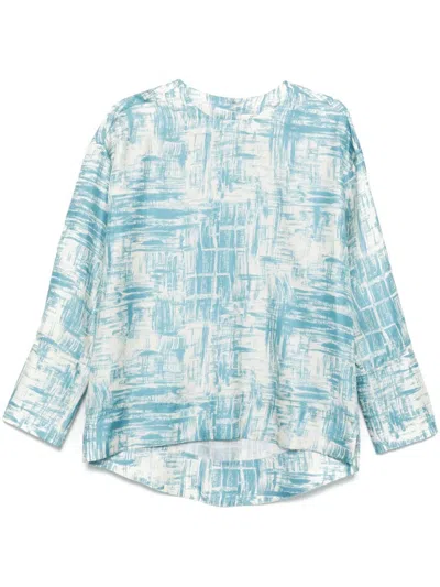 Odeeh Paint-brush Print Blouse In Blue