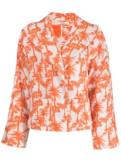 Odeeh Palm-tree-print Jacket In Orange