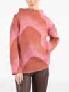 Odeeh Pattern High-neck Sweater In Pink