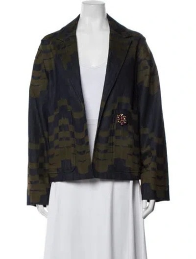 Pre-owned Odeeh Patterned Blazer In Blue