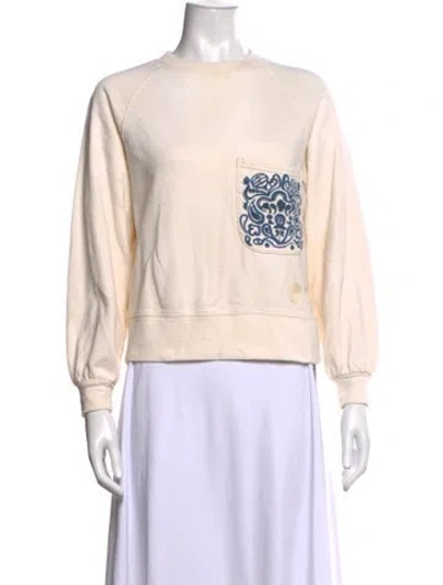 Pre-owned Odeeh Patterned Crew Neck Sweater In Neutral