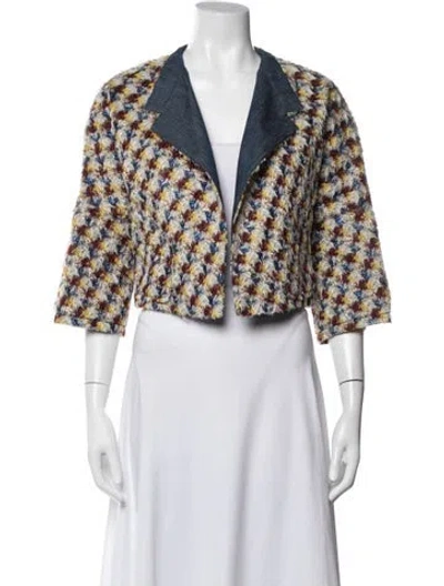Pre-owned Odeeh Patterned Jacket In White