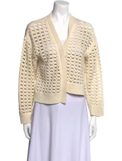 Pre-owned Odeeh Patterned V-neck Sweater In Neutral