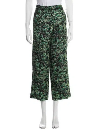 Pre-owned Odeeh Patterned Wide Leg Pants W/ Tags In Green