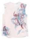 Odeeh Peonie-print Top In Pink