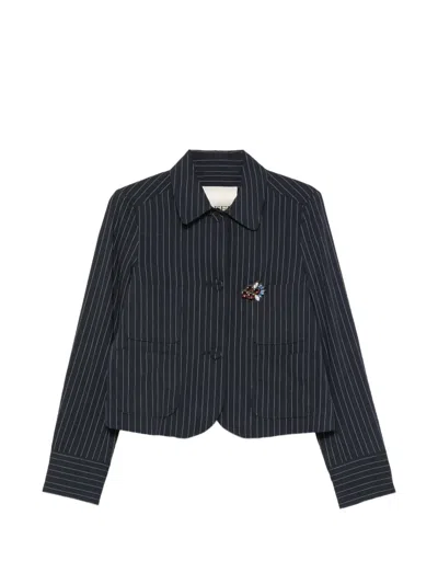 Odeeh Pinstripe-pattern Crystal-embellished Jacket In Multi