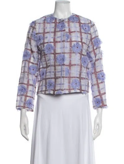 Pre-owned Odeeh Plaid Print Jacket In Purple
