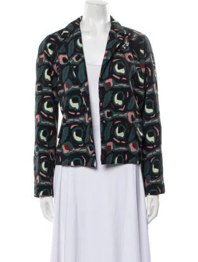 Pre-owned Odeeh Printed Blazer W/ Tags In Green