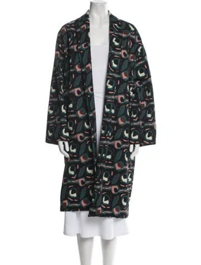 Pre-owned Odeeh Printed Coat In Black