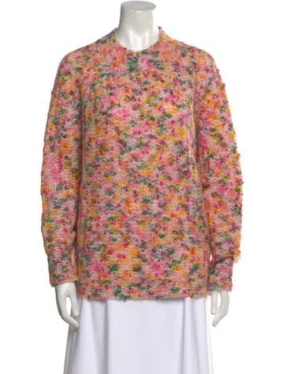 Pre-owned Odeeh Printed Crew Neck Sweater In Pink