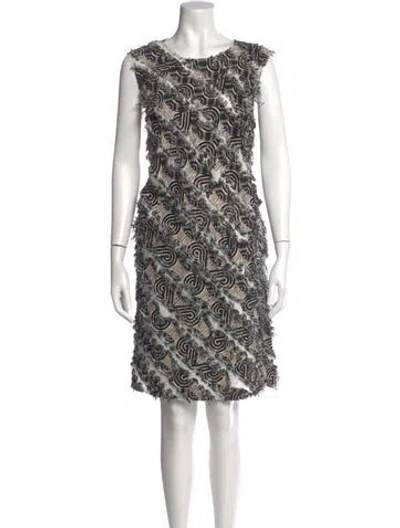Pre-owned Odeeh Printed Knee-length Dress In Black