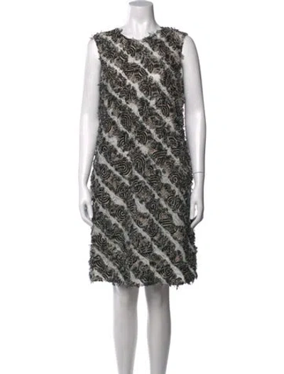 Pre-owned Odeeh Printed Knee-length Dress In Black