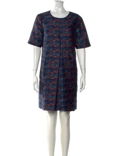 Pre-owned Odeeh Printed Knee-length Dress In Blue